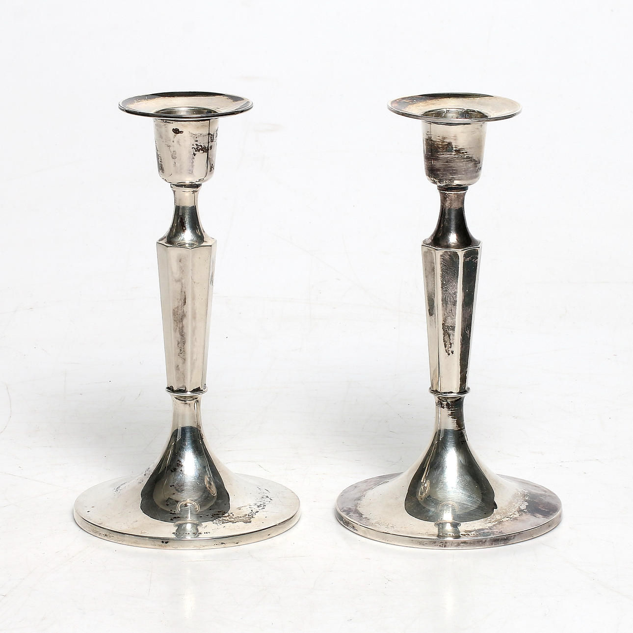 LJUSSTAKAR, ett par, silver, MGAB, Uppsala, Vikt 132 gram.