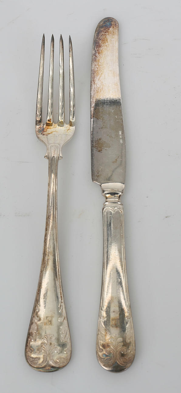 BESTICK, nysilver, "Franska Liljan ", 24 delar.