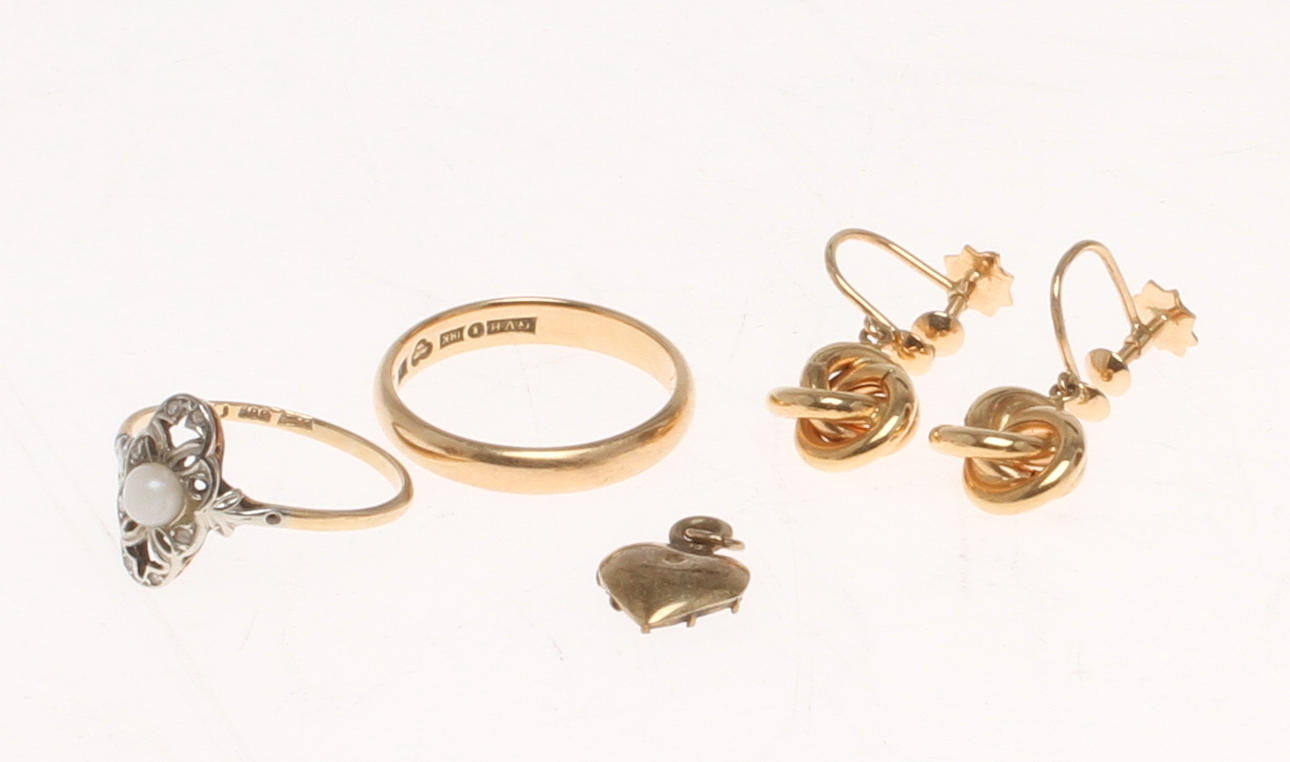 PARTI SMYCKEN, 18k guld, 4 delar. Total vikt 9,2 gram.