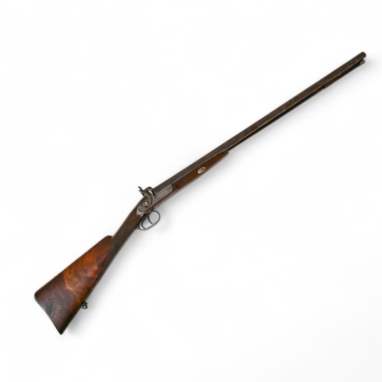 PERCUSSION LOCK RIFLE. Belgium, double-barreled, c. 1850. Steel/walnut ...