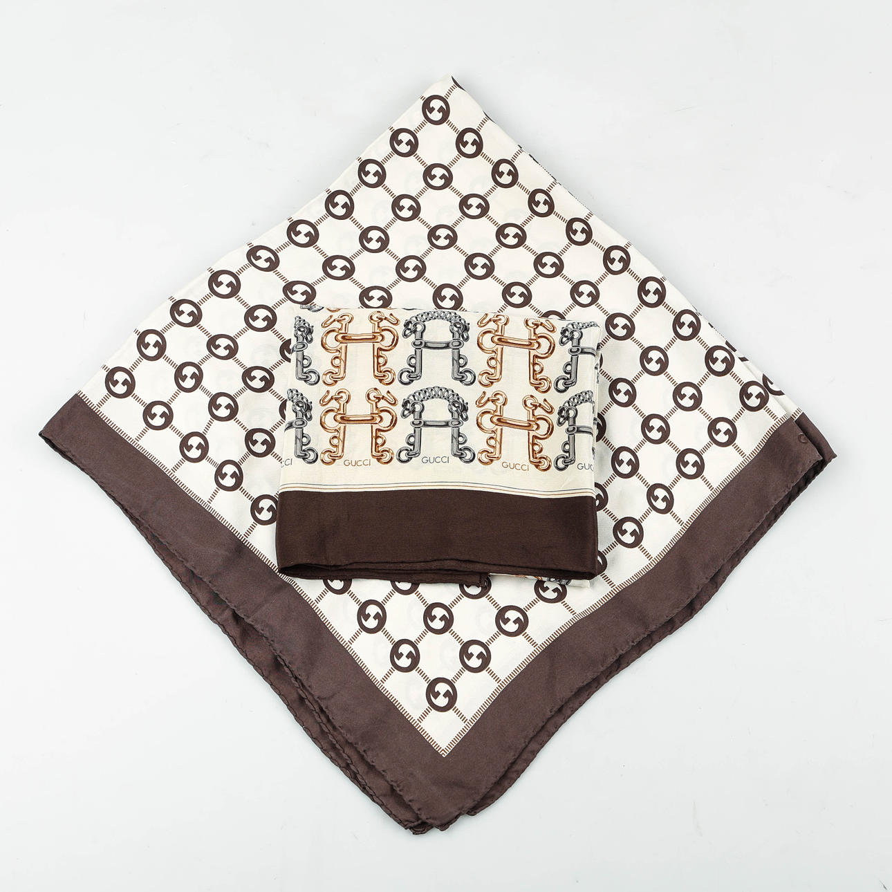 GUCCI, scarves 2 st, siden.