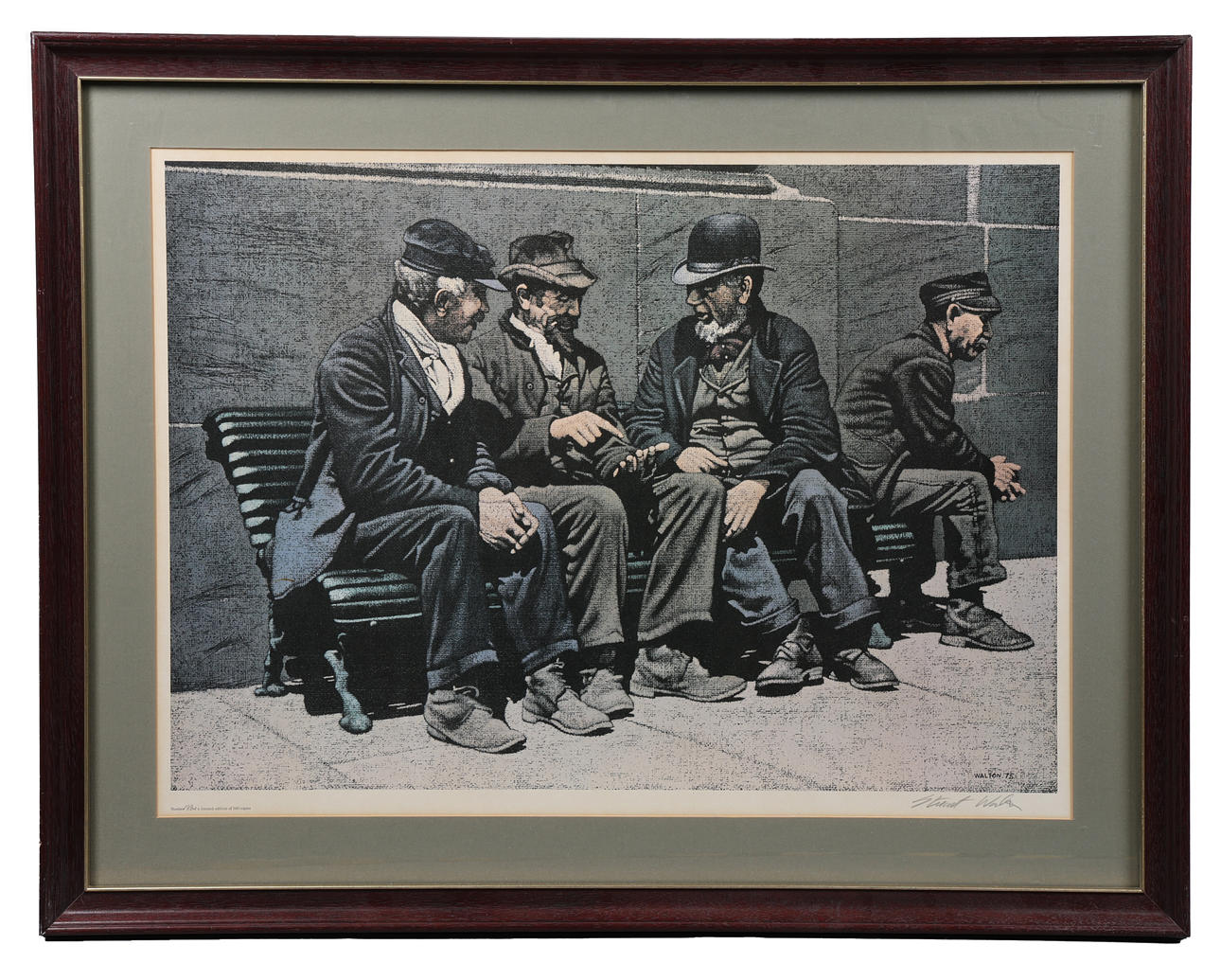 STUART WALTON (B.1933), THE CONVERSATION, PENCIL SIGNED PRINT.