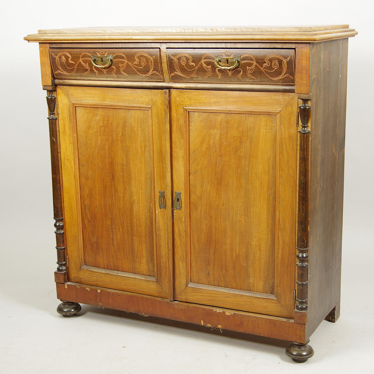 SKÄNK, mahogny/fur, nyrenässans.