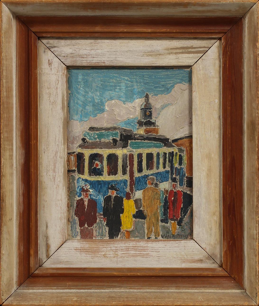 WILHELM HENNING. Olja på pannå, signerad.