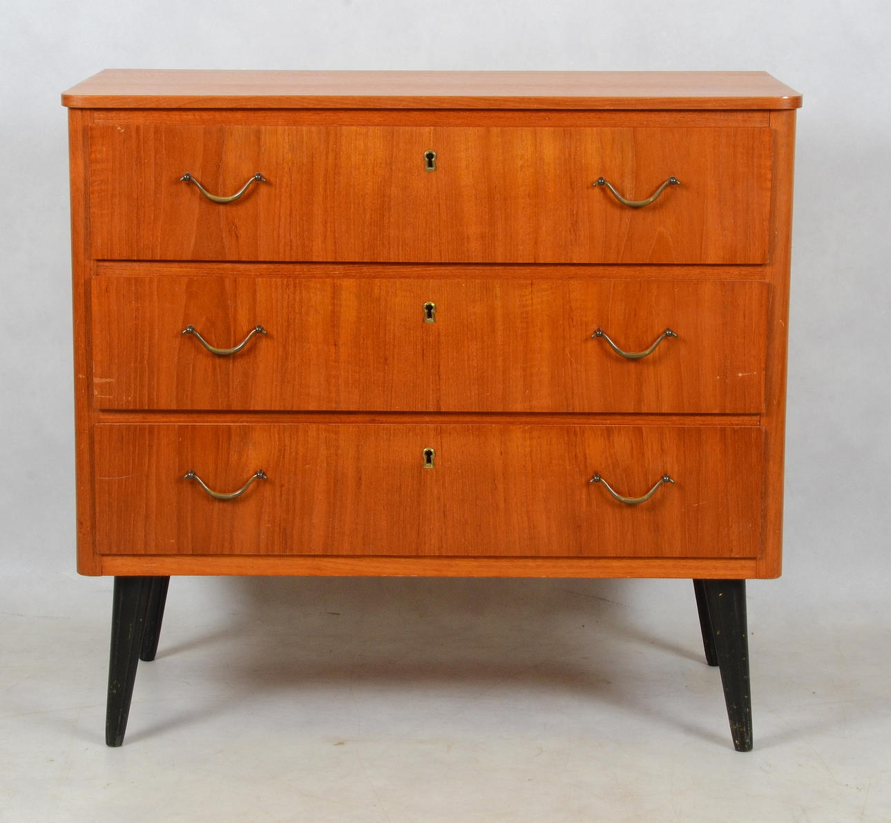 TEAKBYRÅ, 3-lådor, 1950/60-tal.