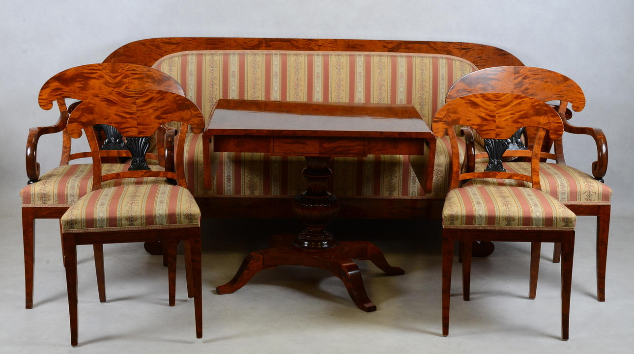 SALONGSGRUPP, 6 delar, Karl Johan, 1800-tal.