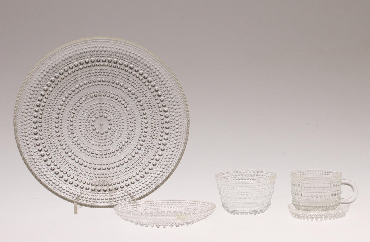 GLÖGGSERVIS, 29 delar, glas, "Kastehelmi", Iitalla, 1970-tal.