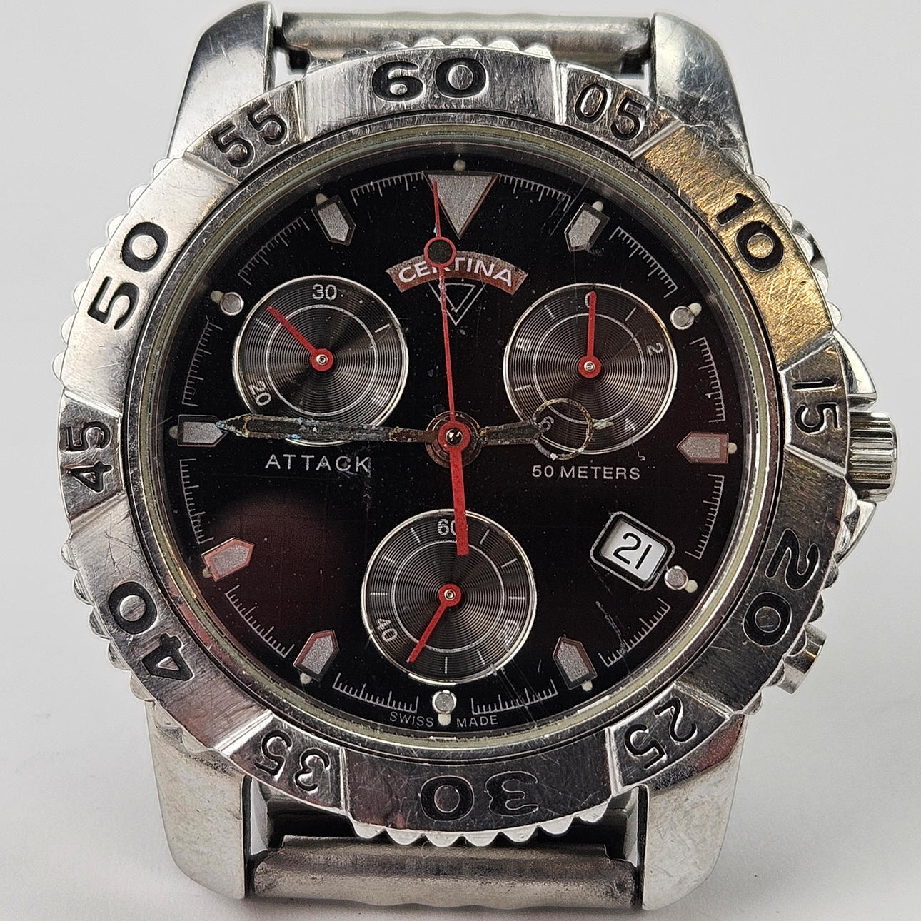 A MEN'S WRISTWATCH, steel, Certina Attack.