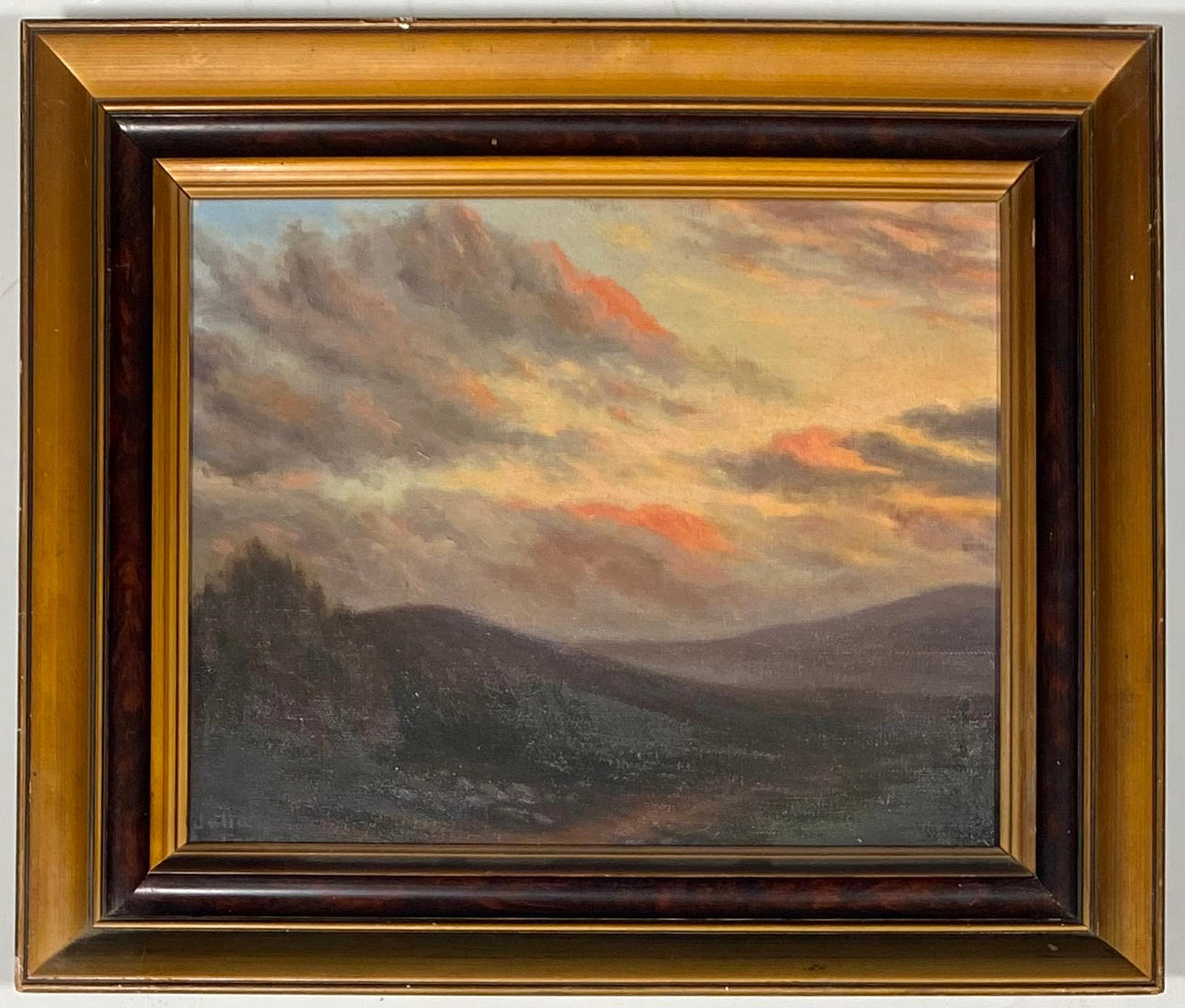JULIA TORRES. SUNSET IN THE MOUNTAINS, OIL ON CANVAS.