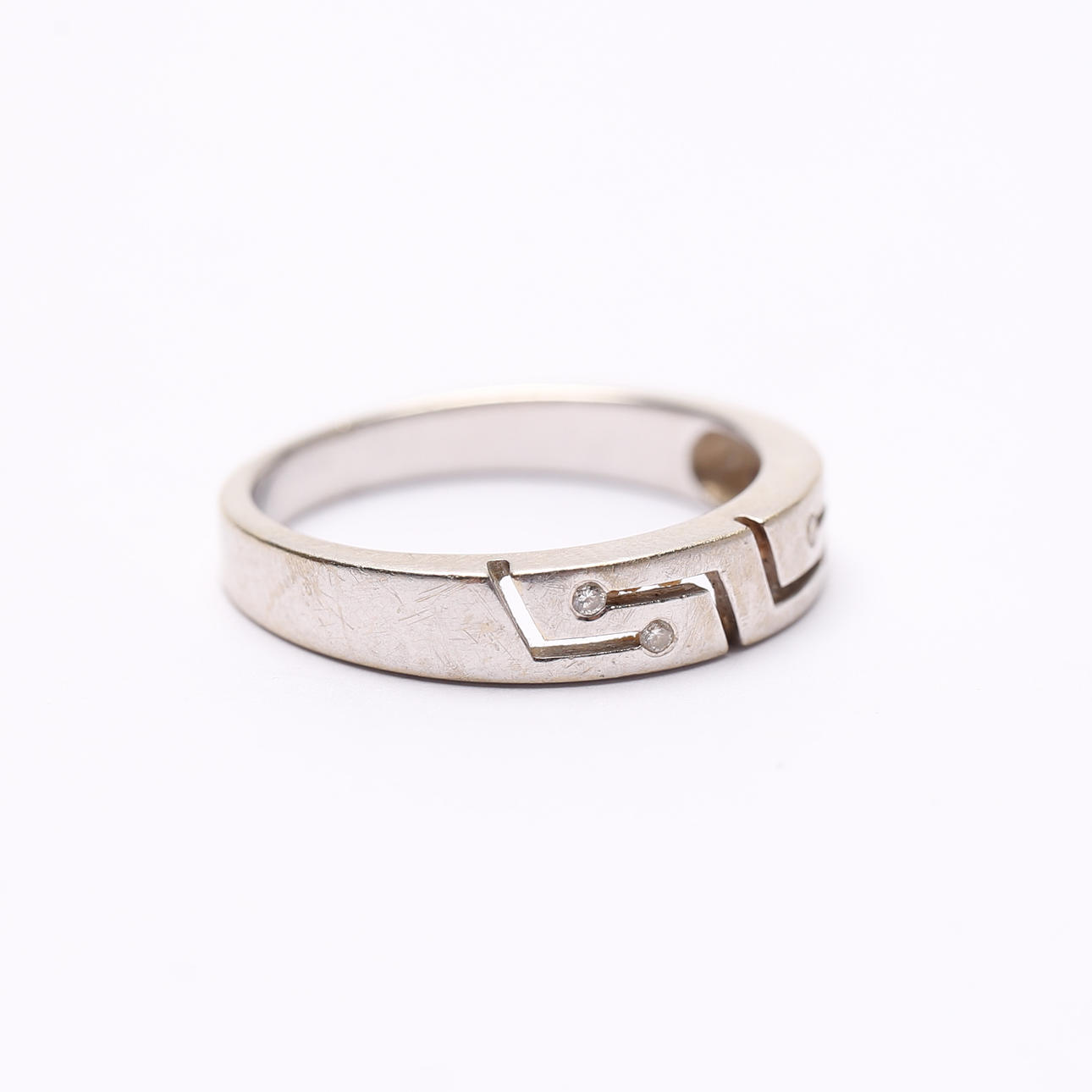 RING, 14K vitguld med diamanter, Sovjet/Ryssland.