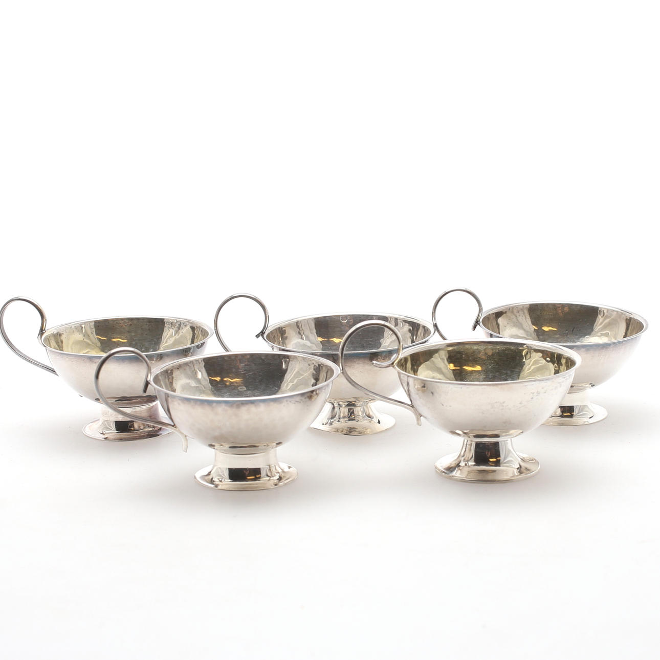 SUPKOPPAR, 5 st, silver, GAB samt K&EC, 1900-tal, vikt 165 gram.
