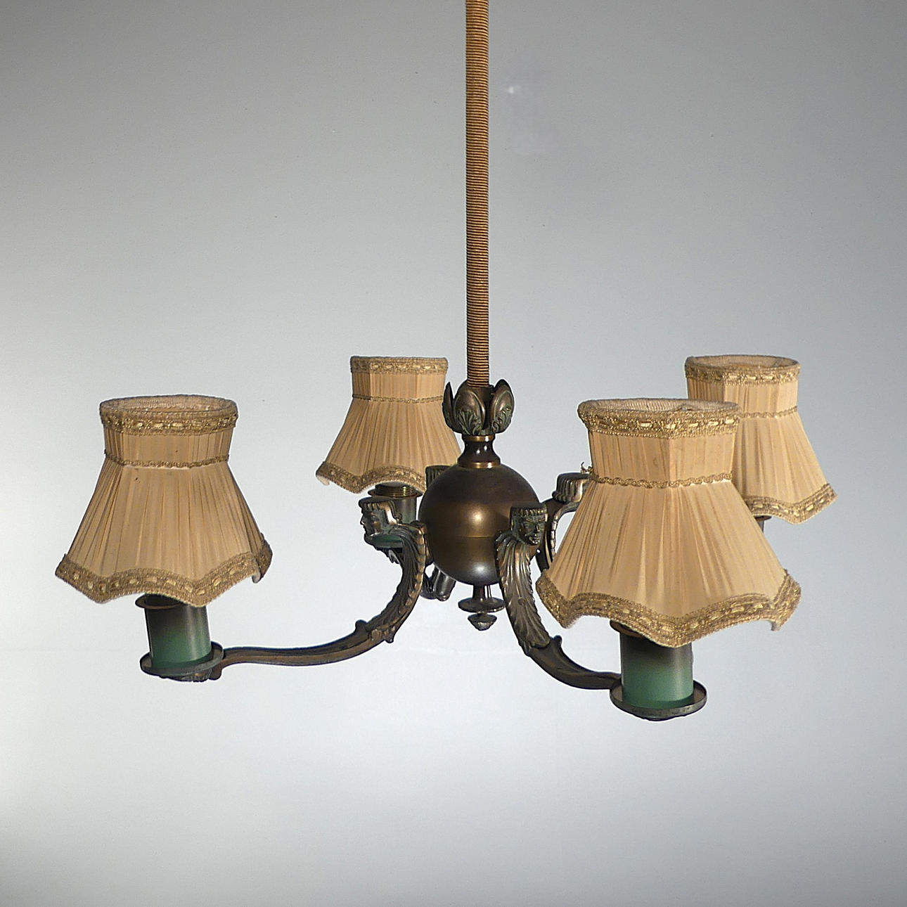 A ceiling lamp, four arms, 1940s.