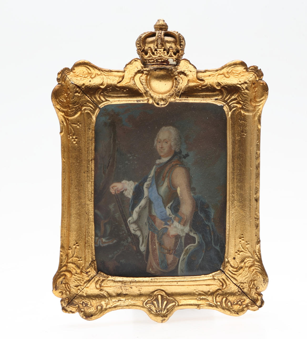 ANTOINE PESNE. Miniatyrmålning, Kronprins Adolph Frederick. Kopia efter.