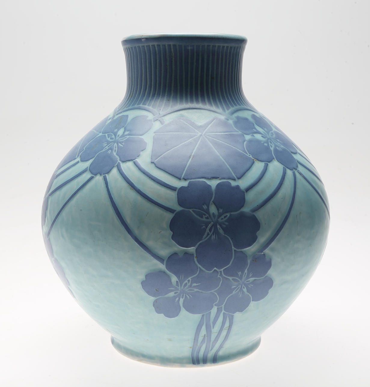 JOSEF EKBERG. Vas, stengods, "Sgrafitto", 1914, Gustavsberg.