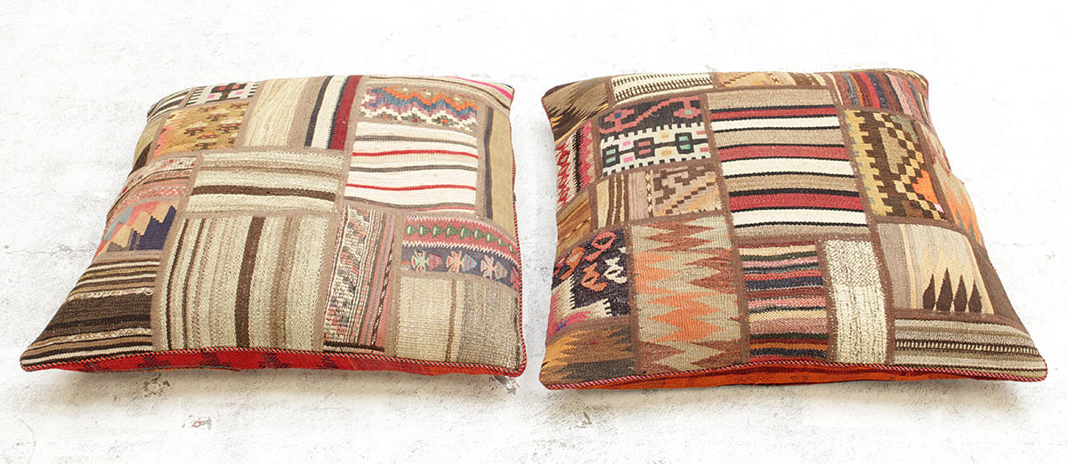 KUDDFODRAL, 2 st, Kelim patchwork, 90 x90 cm.