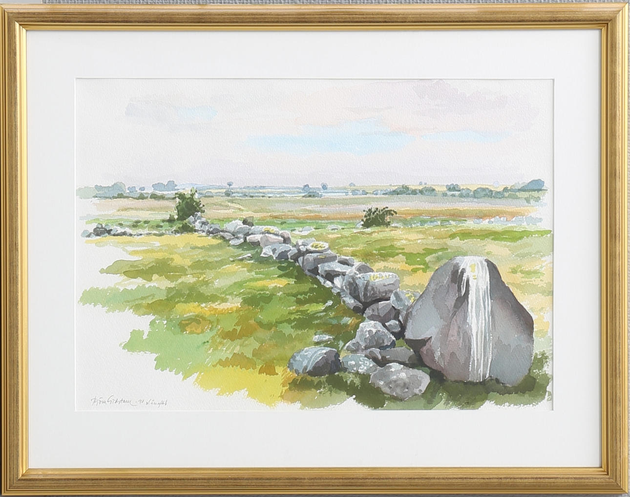 BJÖRN GIDSTAM. "Långlöt". Akvarell, signerad och daterad -97.