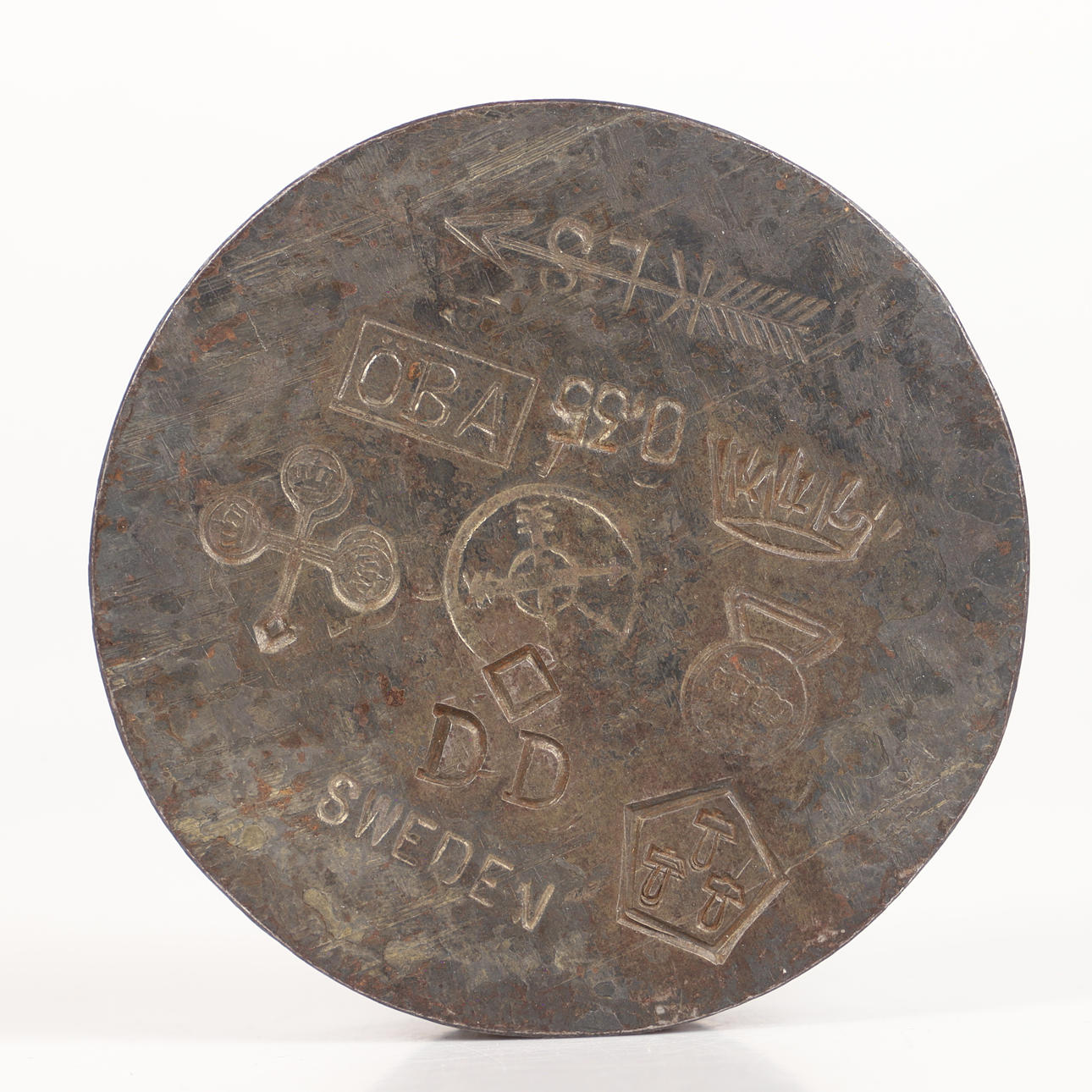 BREVPRESS MED STÄMPLAR, metall.