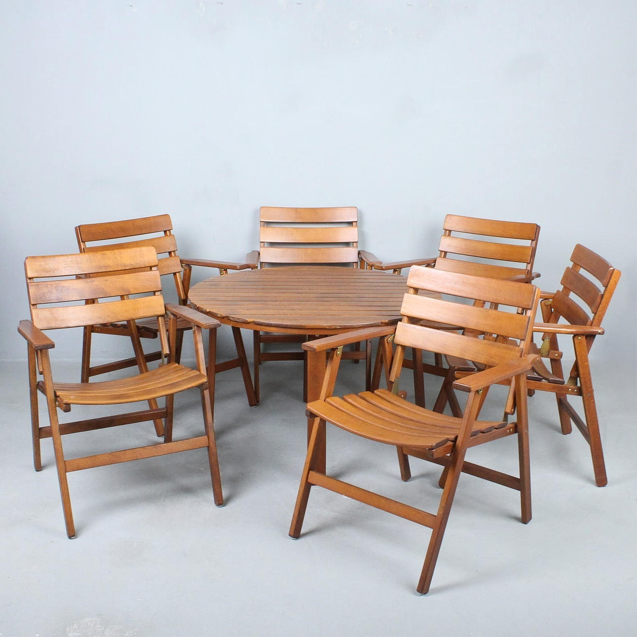 DIMA. Trädgårdsmöbelset/bordssats, teak.