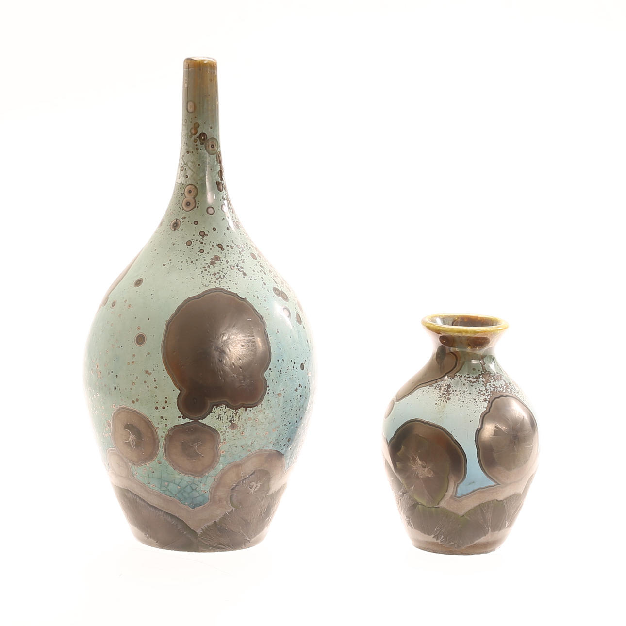 ANDERS KROON. Vaser, 2 stycken, keramik, signerade.