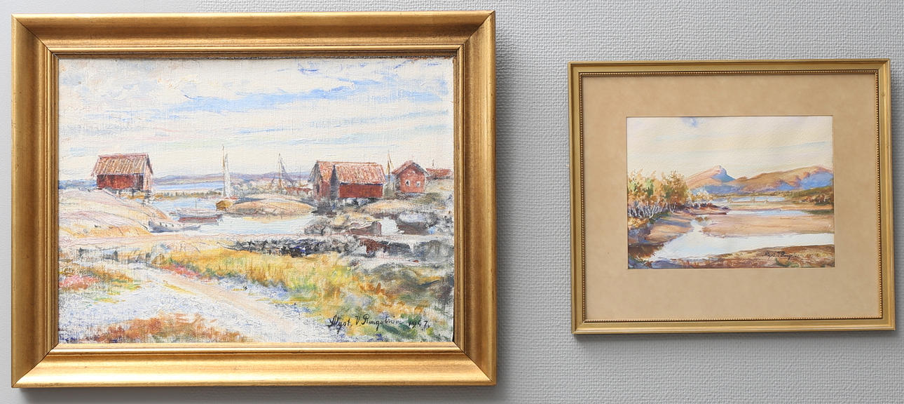 ALGOT RINGSTRÖM. Olja på uppklistrad duk samt akvarell, signerade och daterad 1947 samt 1948.
