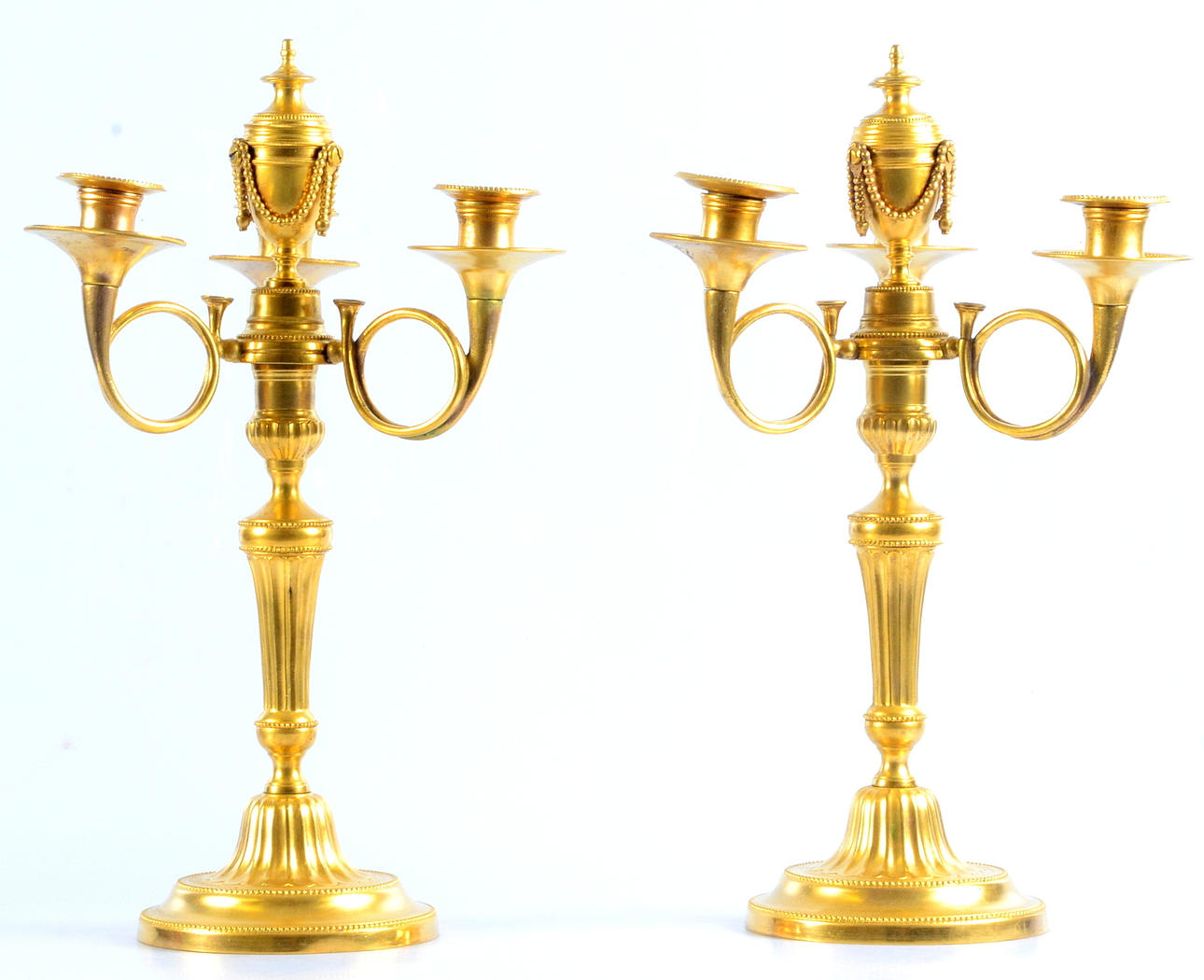 KANDELABRAR, 1 par, förgyllda, 1700 -tal.