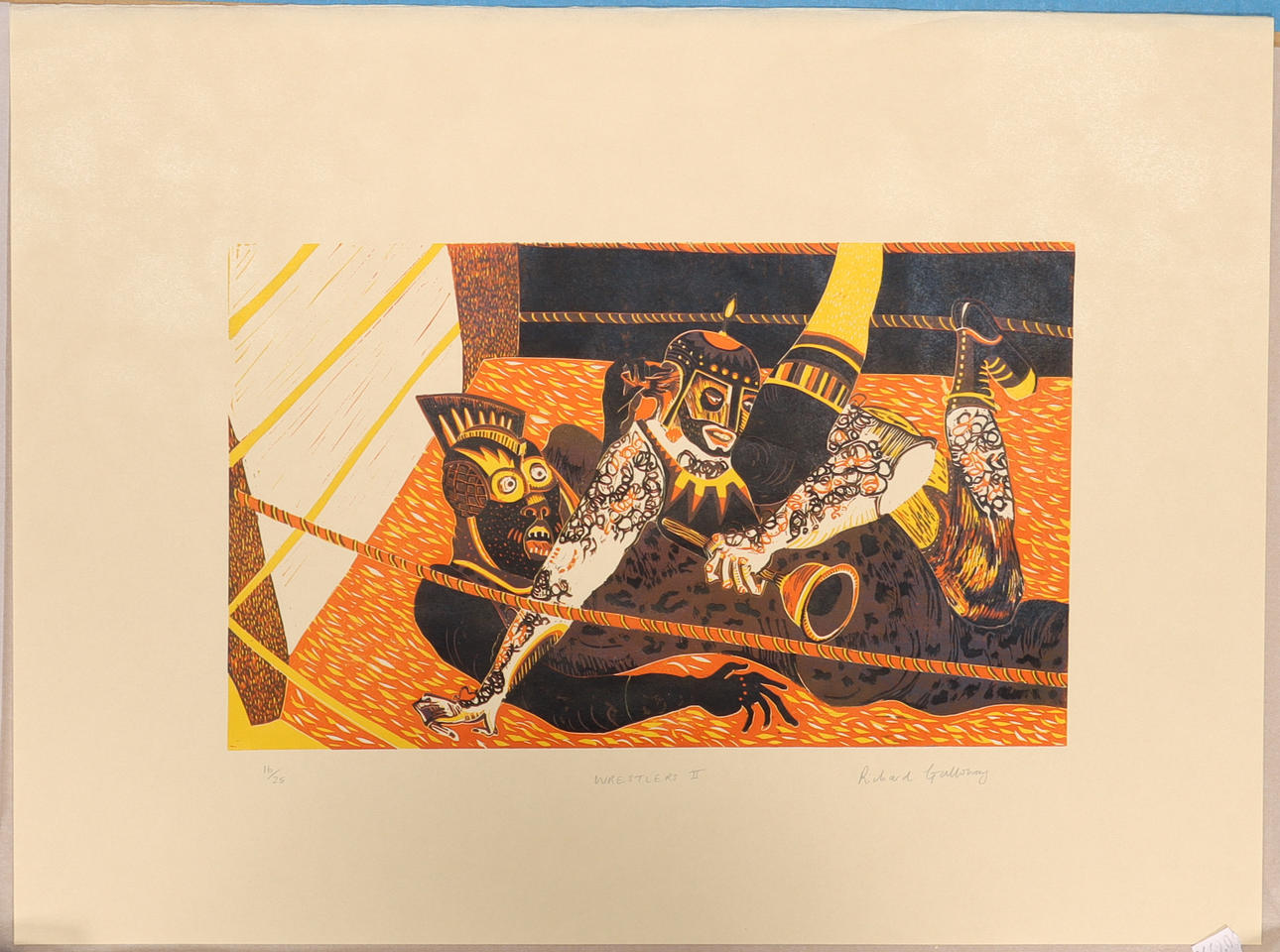 RICHARD GALLOWAY colour lithograph 16/25, signed.