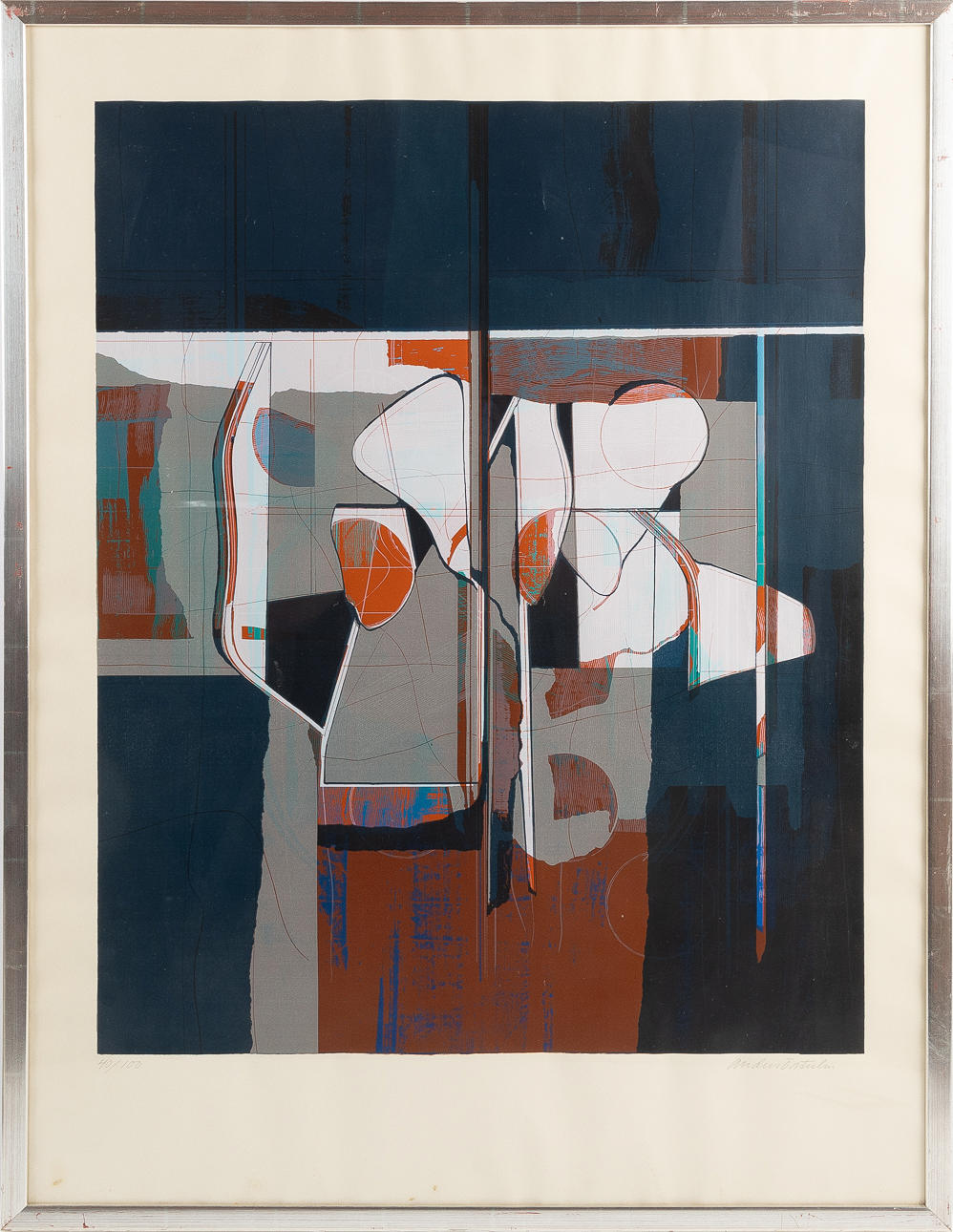 ANDERS ÖSTERLIN. Komposition, färglitografi.