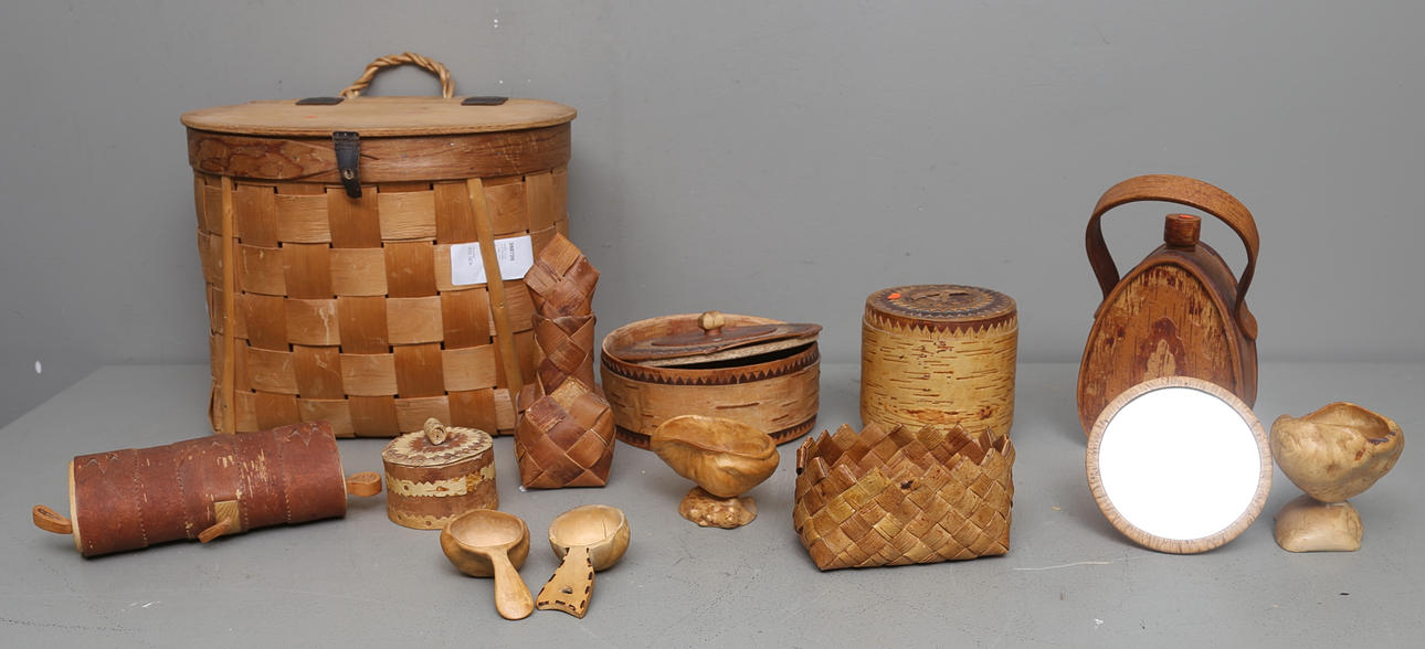 NÄVER- OCH TRÄFÖREMÅL, 13 delar, 1900-tal.