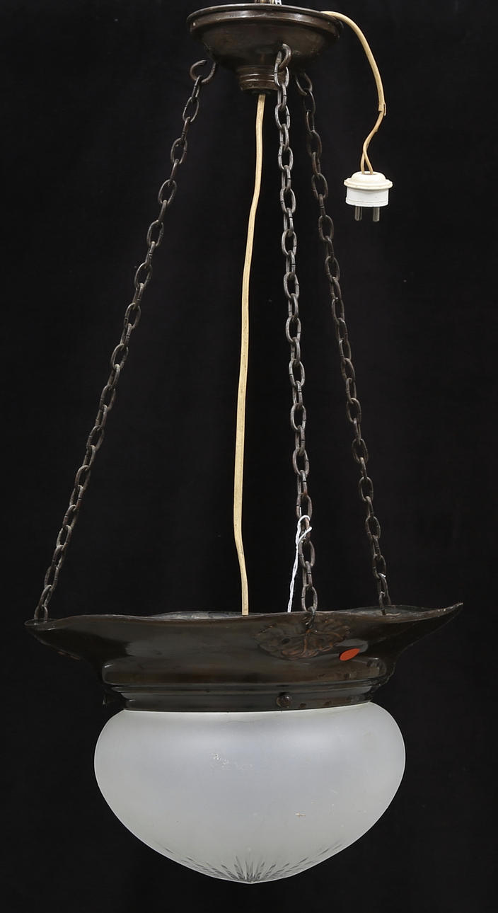 TAKLAMPA, jugend, tidigt 1900-tal, total höjd ca. 54 cm.