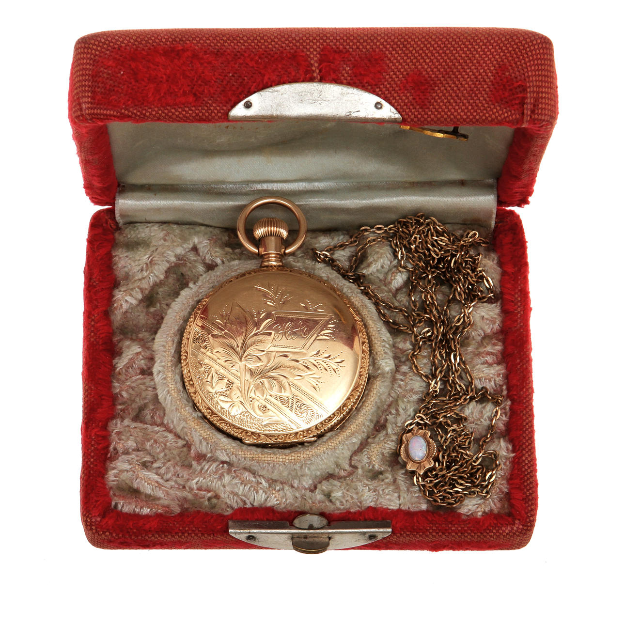 FICKUR, 14K rödguld, savonett, Elgin Natl Watch Co. Vikt 56,7 g.