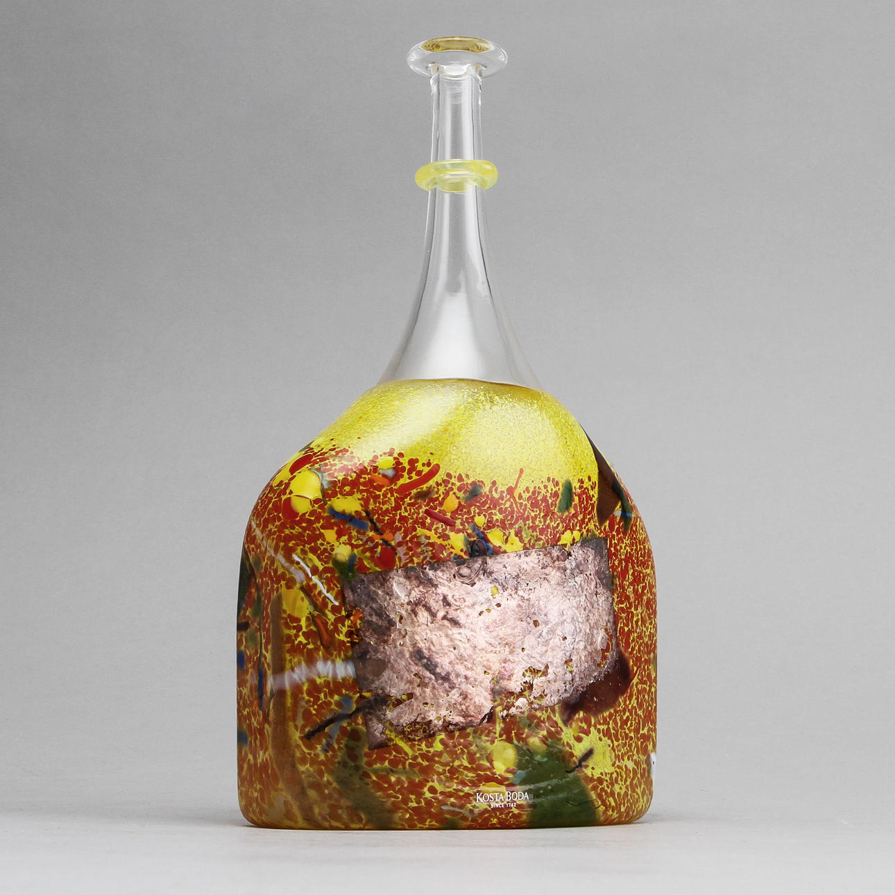 FLASKA, glas, "Satellit", Bertil Vallien, Kosta Boda, Artist collection.