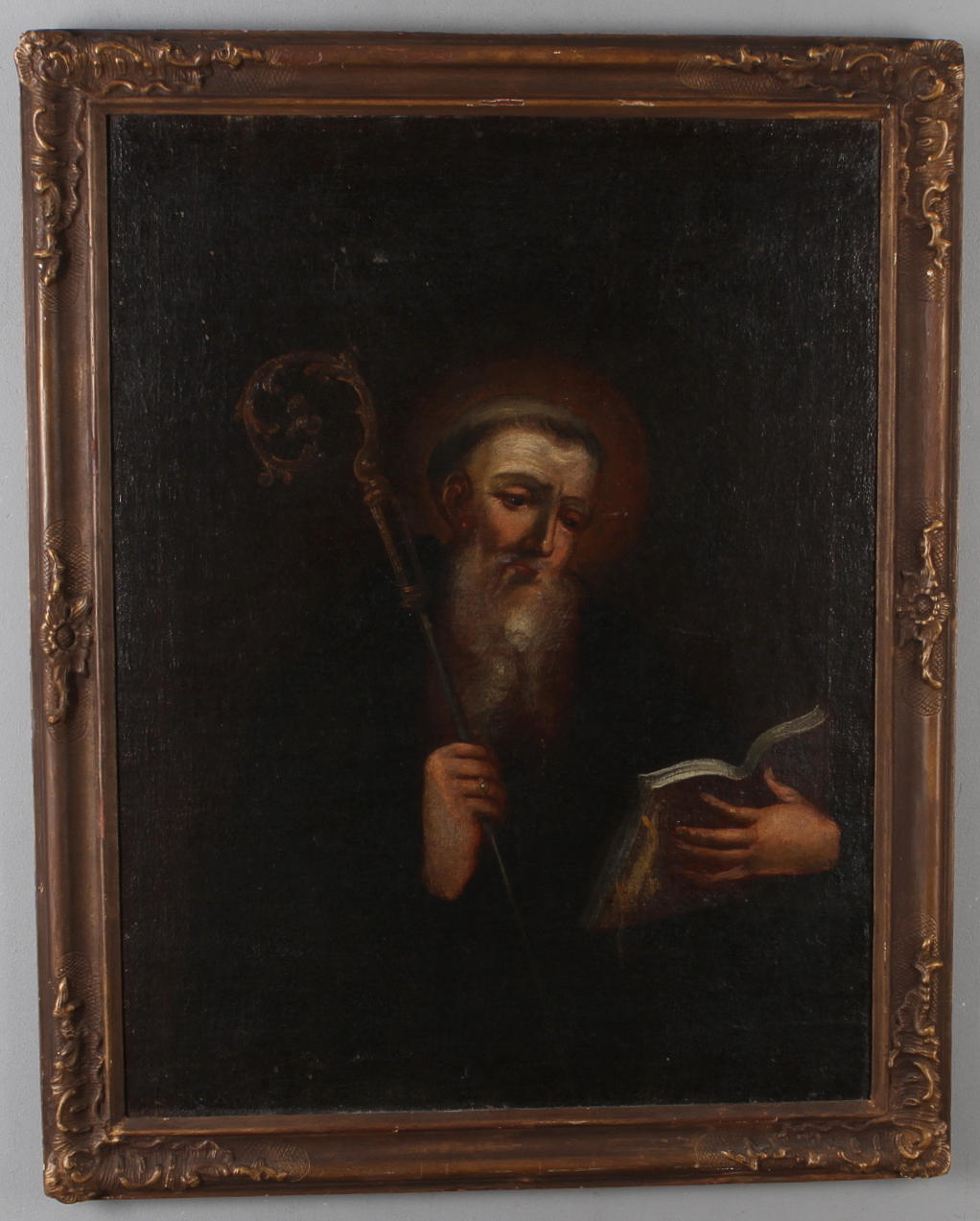 OIDENTIFIERAD KONSTNÄR. Munk med kräkla och bok, 17/1800-tal.