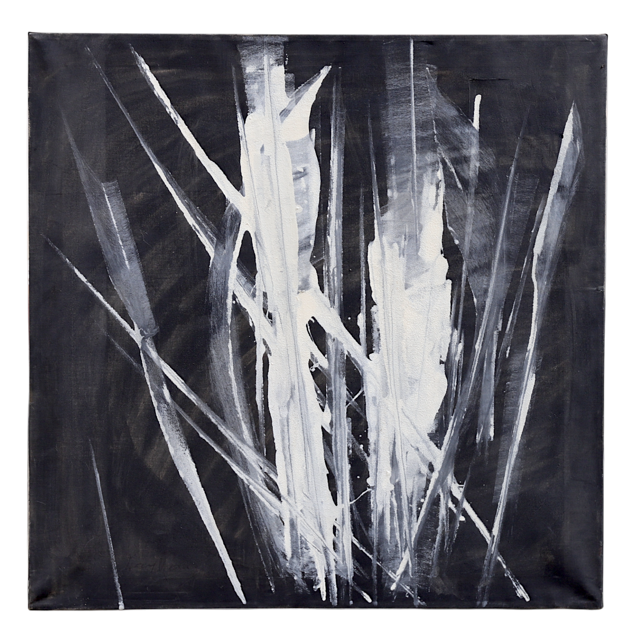 DAN RAY. Abstract composition, oil on canvas, signed, 1970s.