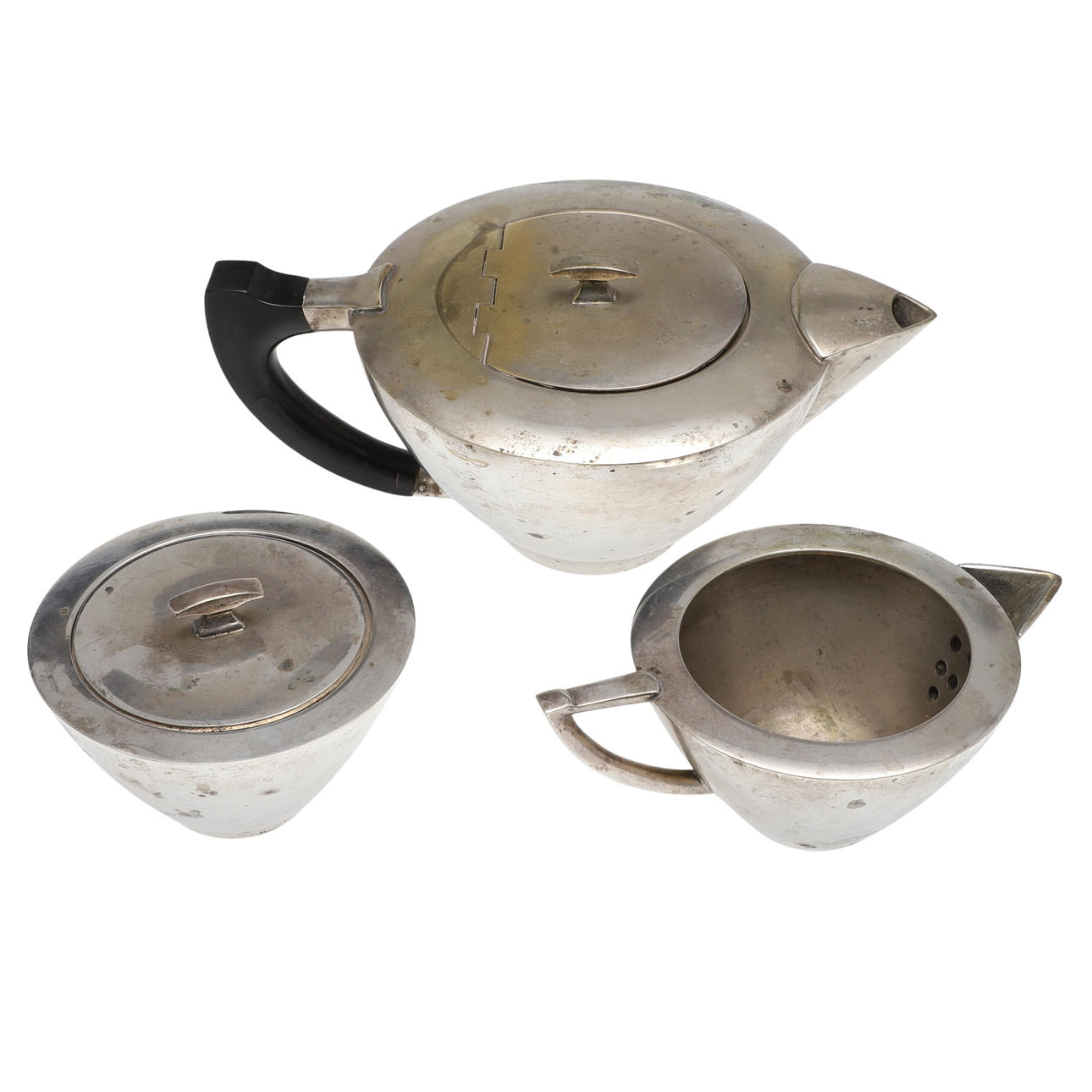 THREE BAUHAUS / ART DECO STYLE SERVING VESSELS.
