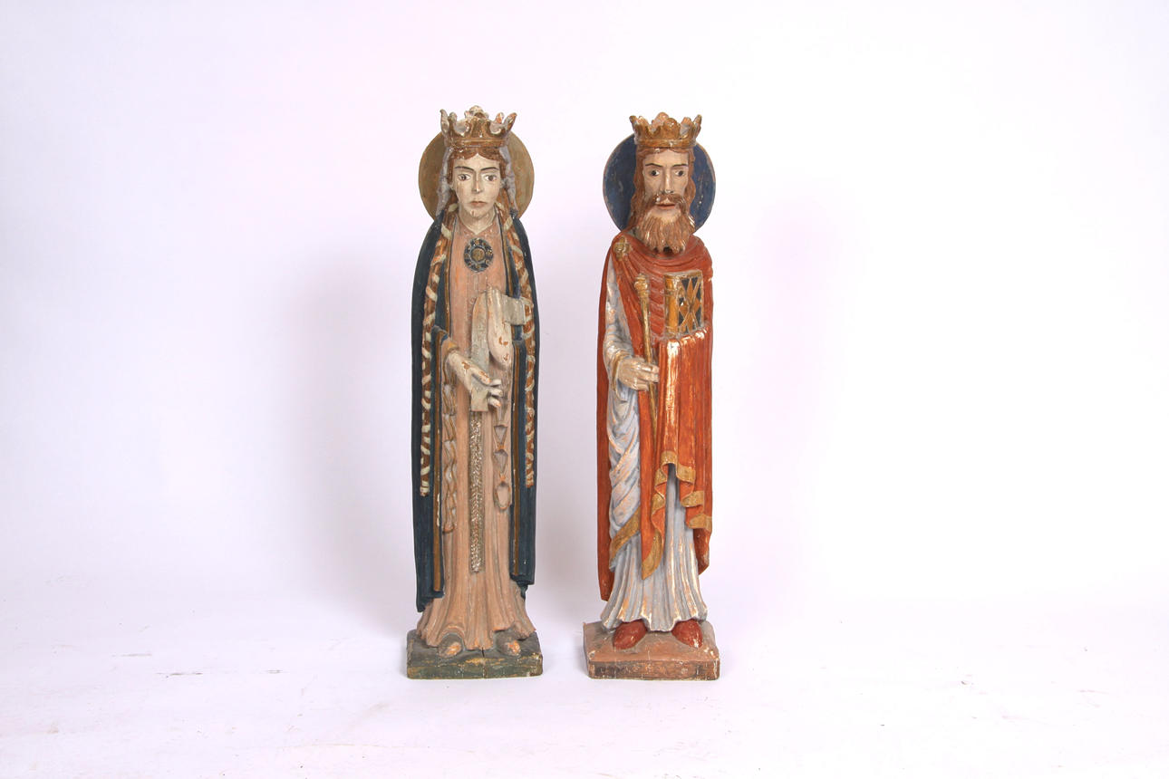 SKULPTURER kung och drottning.