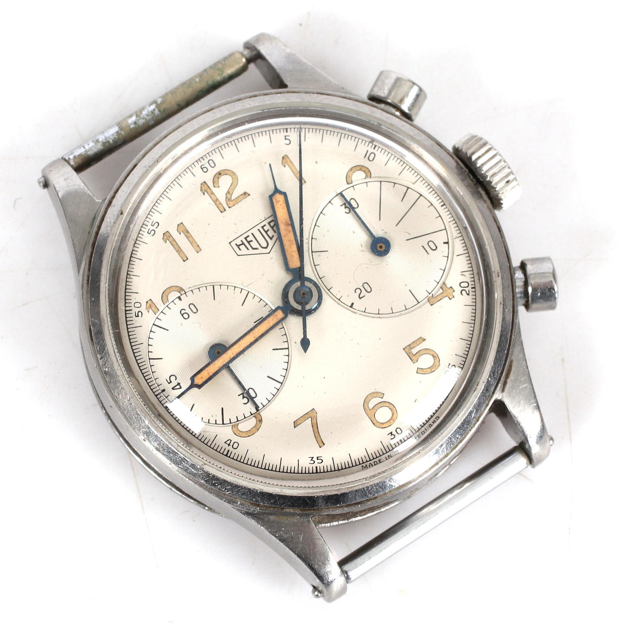 Heuer Chronograph armbandsur, stål, ref. 39092