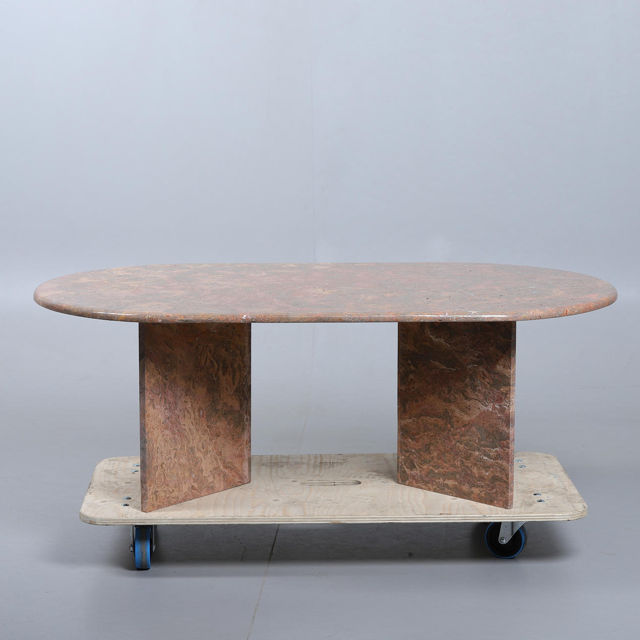 COUCHTISCH, MARMOR, rot/braun.