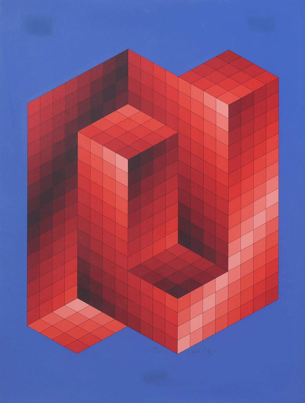 VICTOR VASARELY. Composition, lithograph no. 99/250, signed.