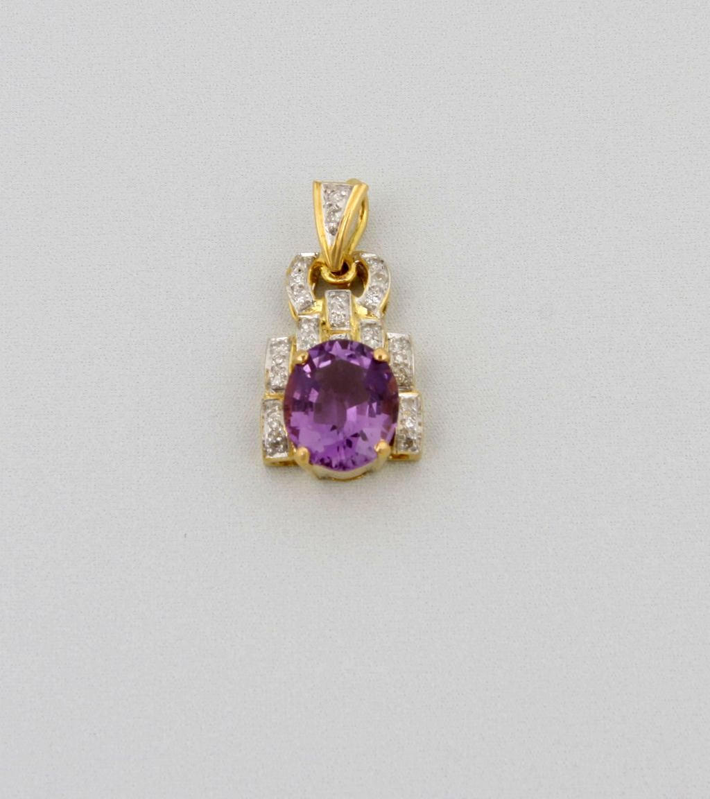 HÄNGE, ametist och diamanter.