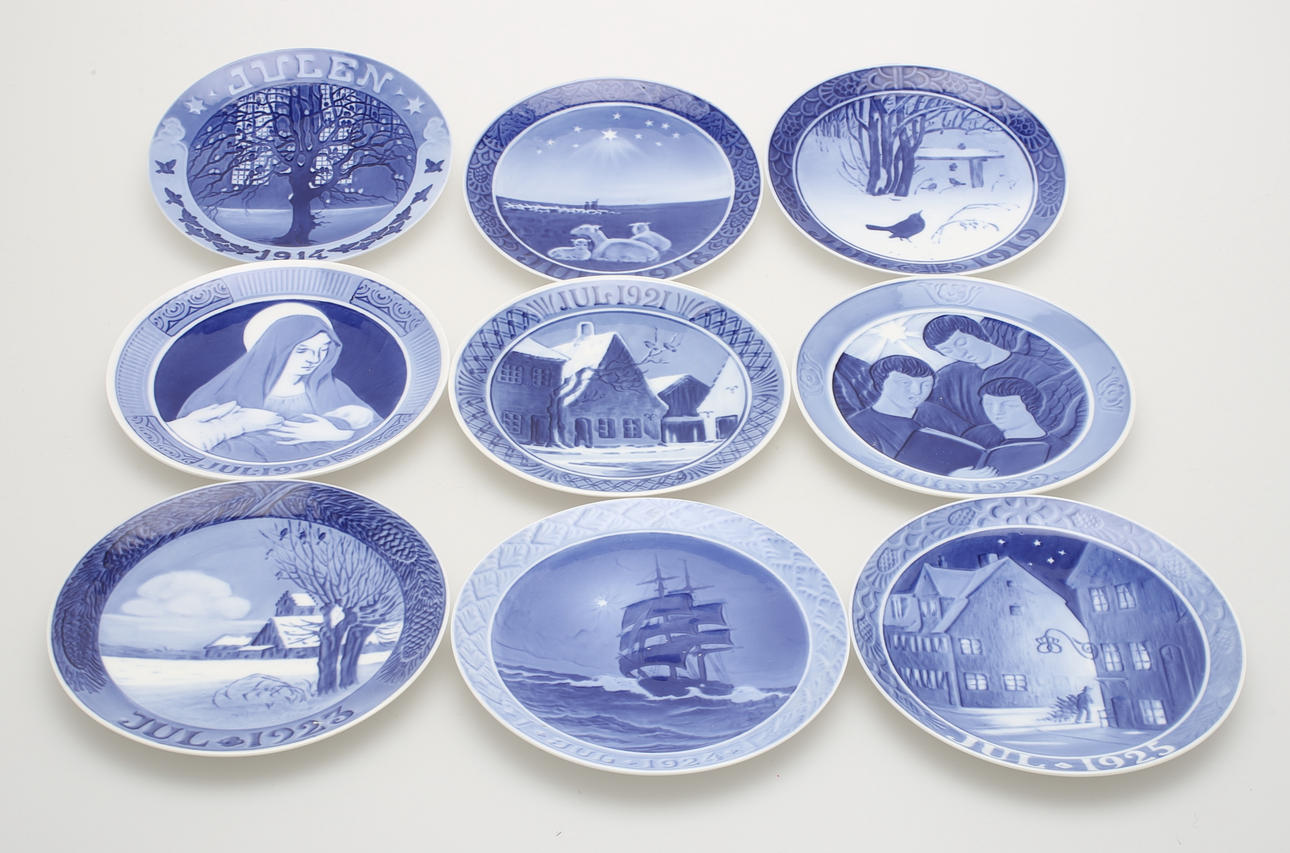 JULTALLRIKAR, 9 st, 1914, 1918-1925, Royal Copenhagen, Danmark.