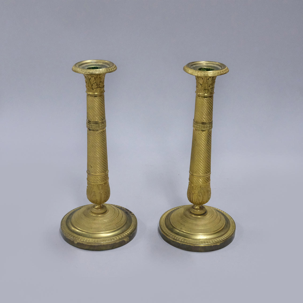 CANDLESTICKS, A COUPLE, EMPIRE.