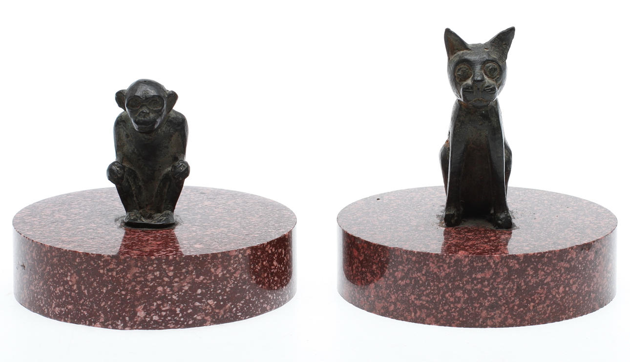 BREVPRESS, 1 par Egyptisk porfyr, grand tour souvenir.