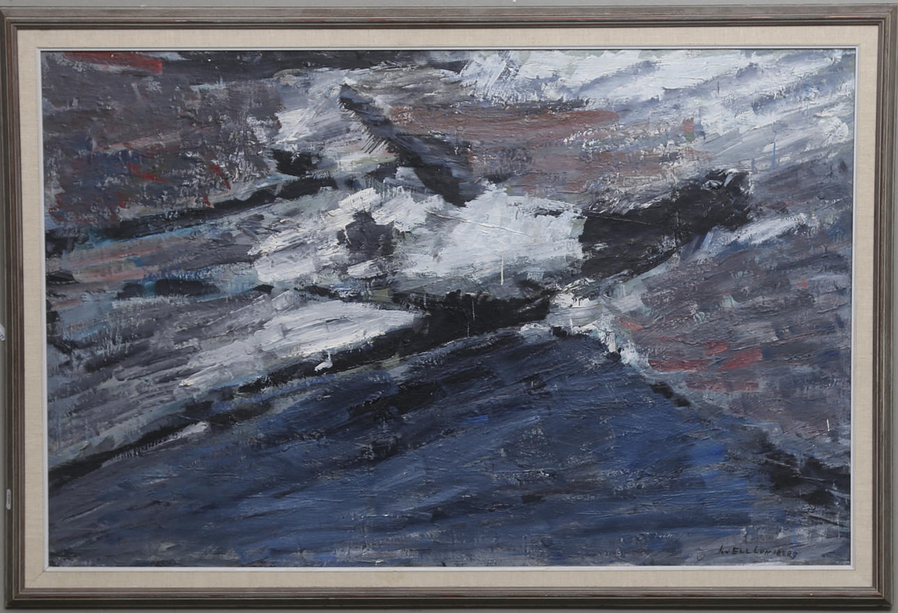 KJELL LUNDBERG. Olja på pannå, signerad.