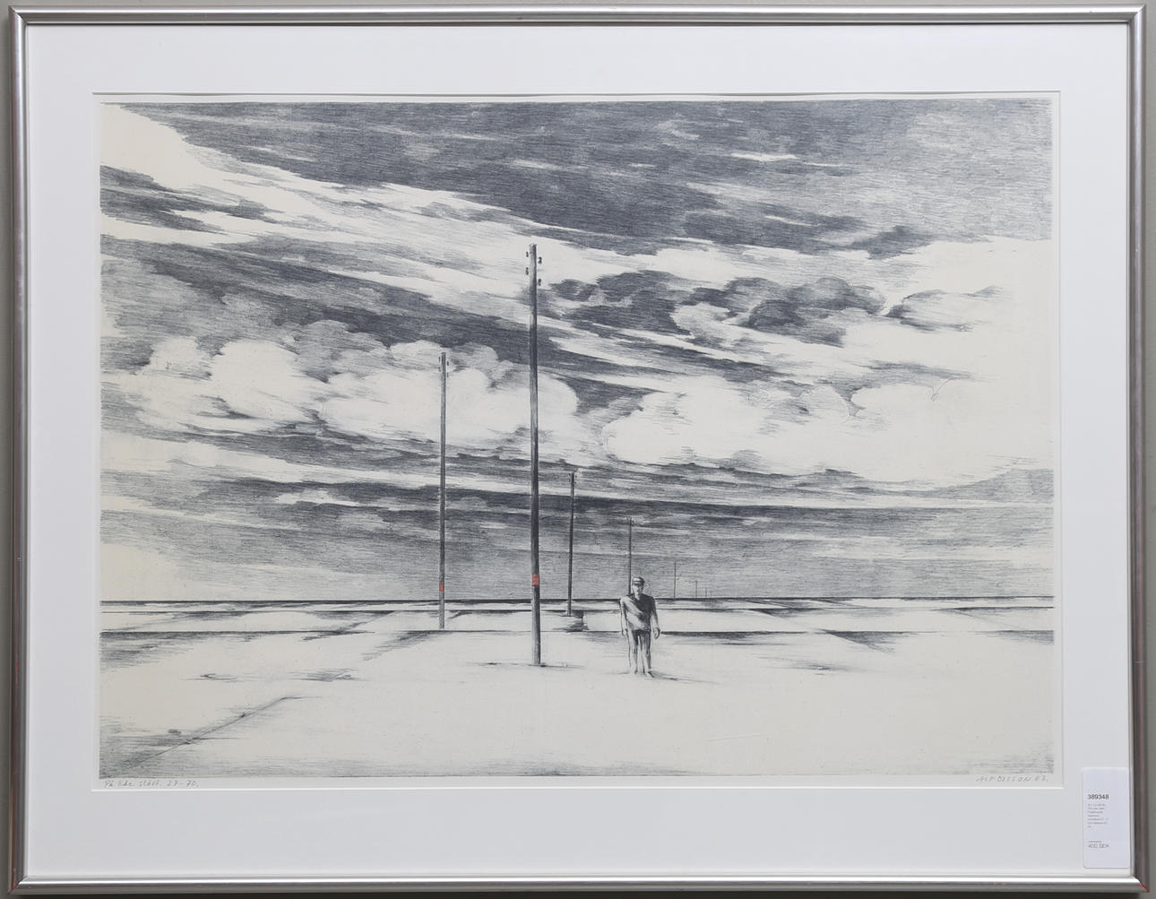 ALF OLSSON. "På öde slätt". Färglitografi, signerad, numrerad 27-70 och daterad 83.