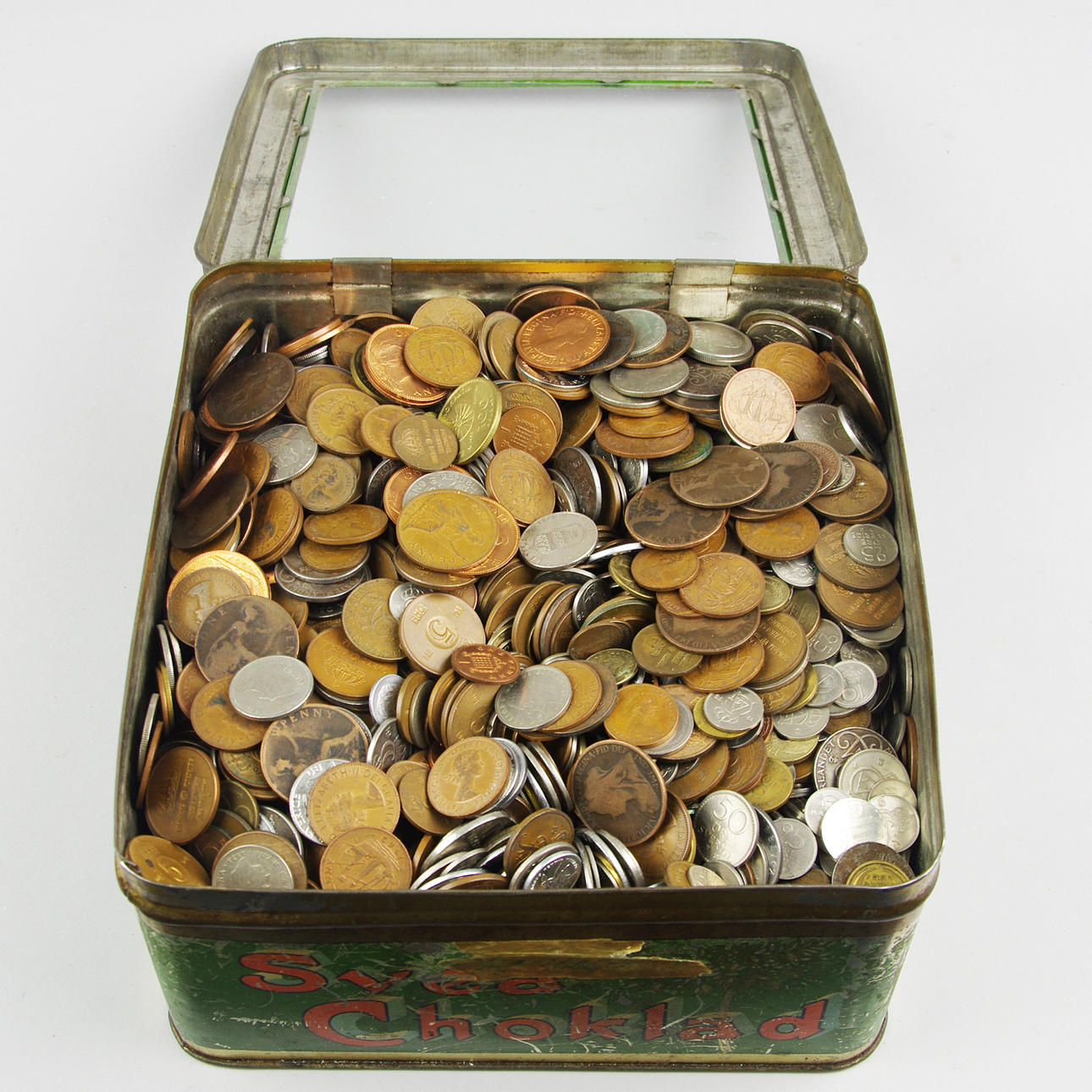 MYNT, blandat koppar och blankmynt, olika nationaliteter.