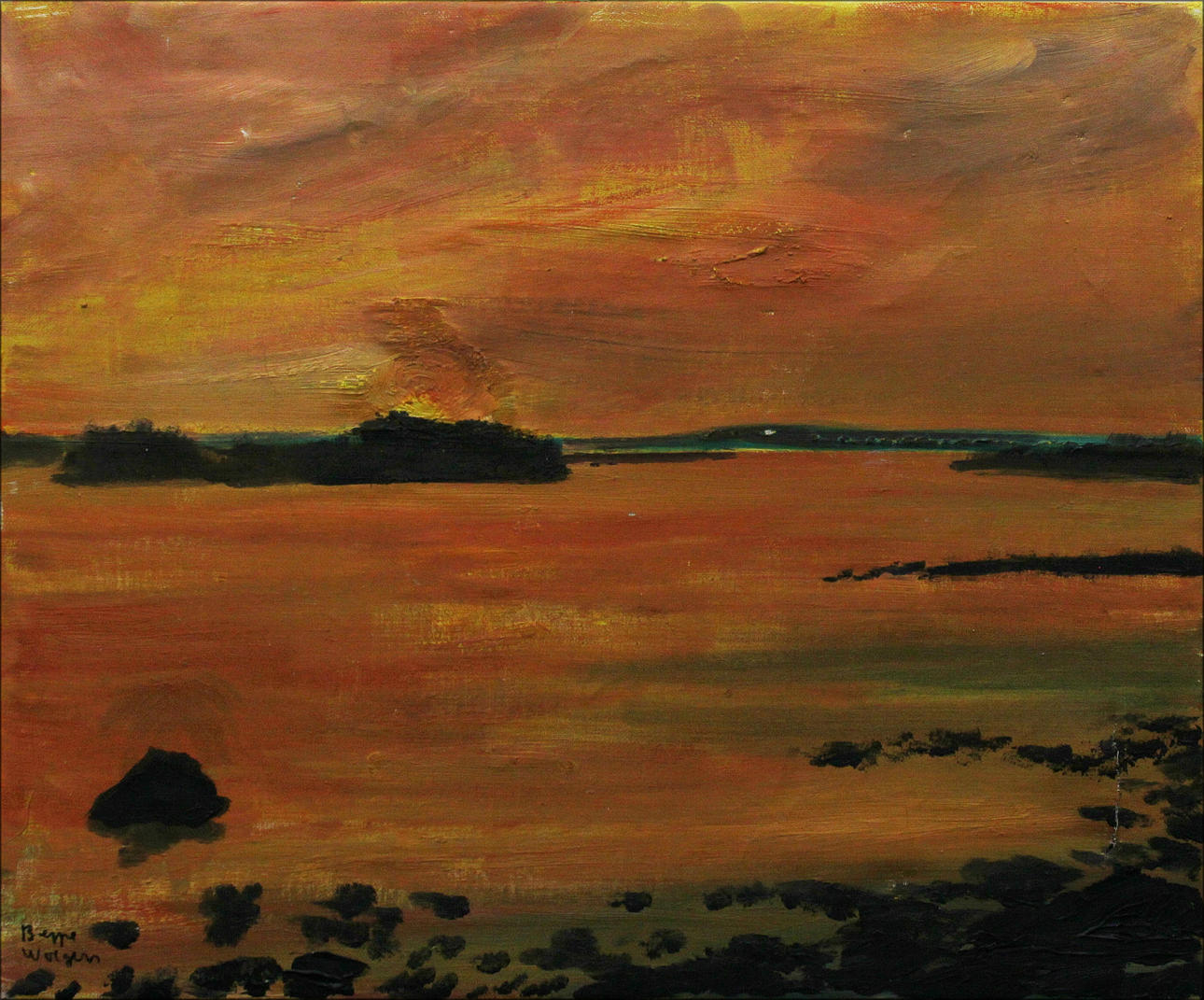 BEPPE WOLGERS. "Vattnadalen". Olja på duk. Signerad.