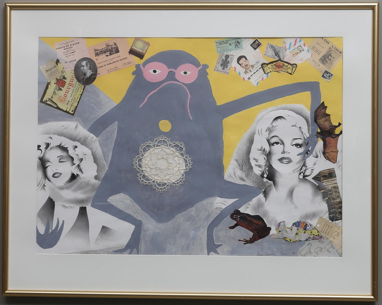 LOU LAURIN-LAM. Collage och blandteknik, signerad och daterad -90.