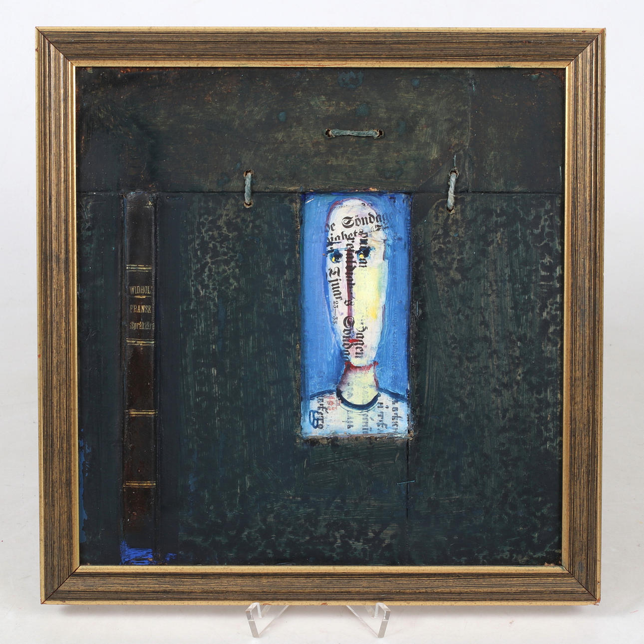 OLLE GUSTAFSSON. “Portrait, Bartolomeus”, mixed media, monogram signed.