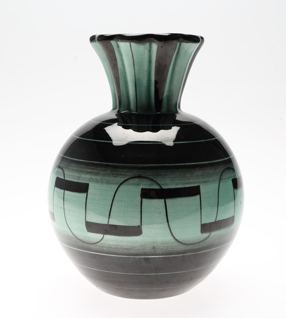 VAS, flintgods, Art Deco, Ilse Claesson, Rörstrand, signerad Rörstrand IC.