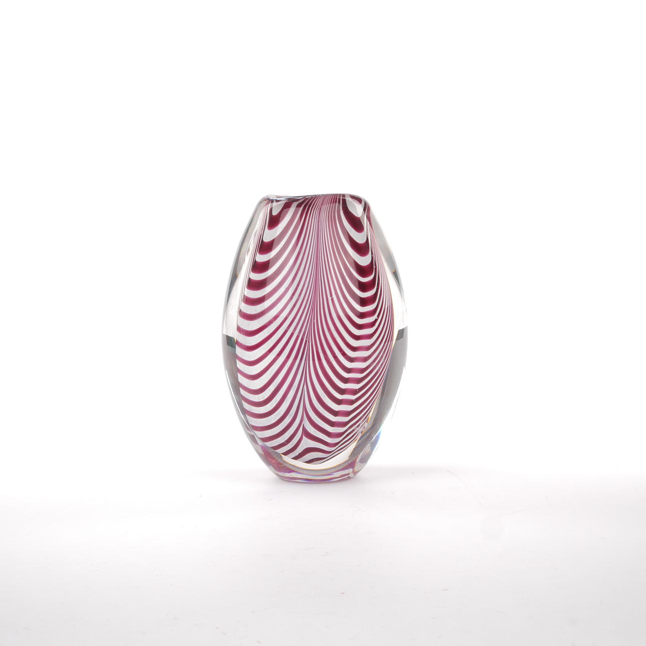 LARS HELLSTEN. Vase, Unterbau, Orrefors, Musterglas, signiert.